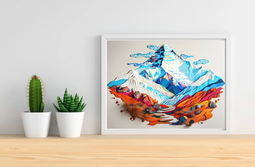 Mountain Neutral Background Landscape Print