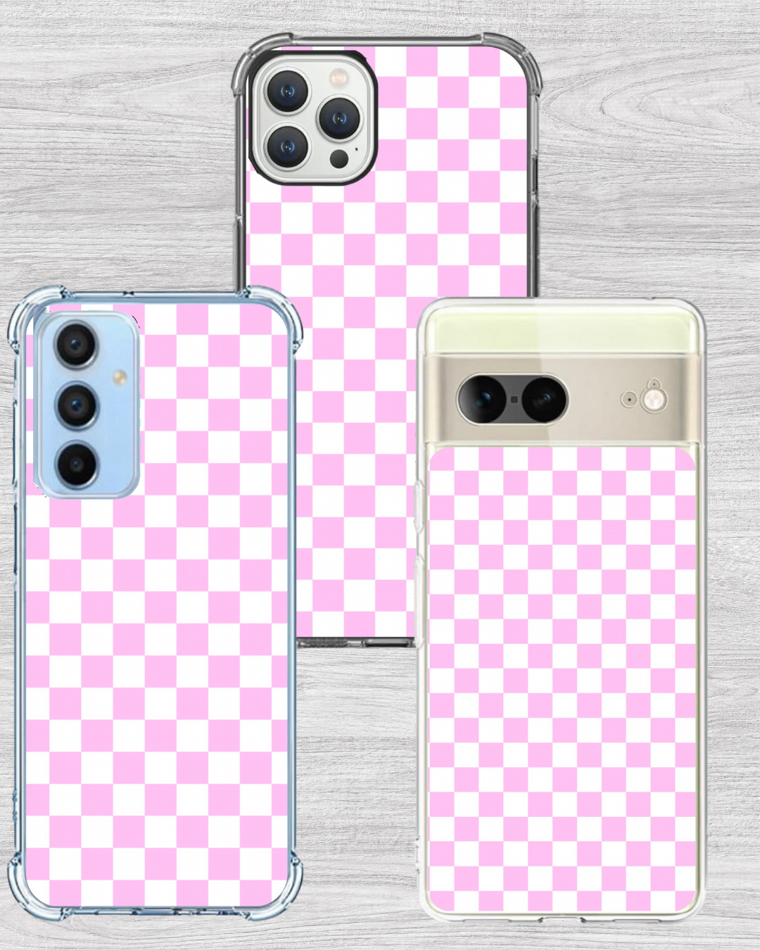 Pink Check Phone Insert