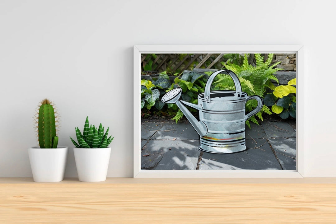 Watering Can Neutral Background Landscape Print