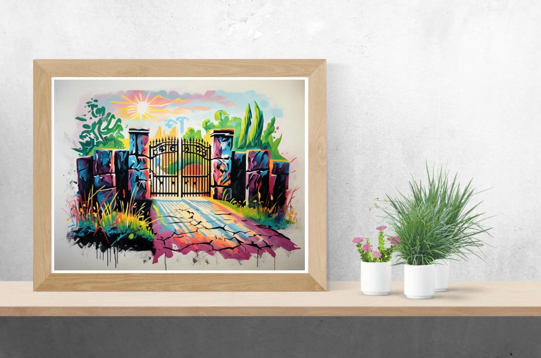 Sunset Gate Background Landscape Print