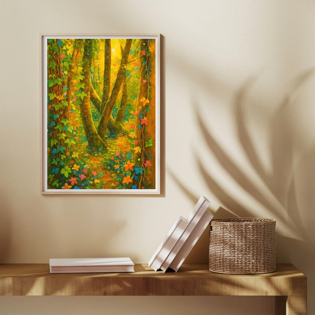 Colourful Woodland Portrait Print