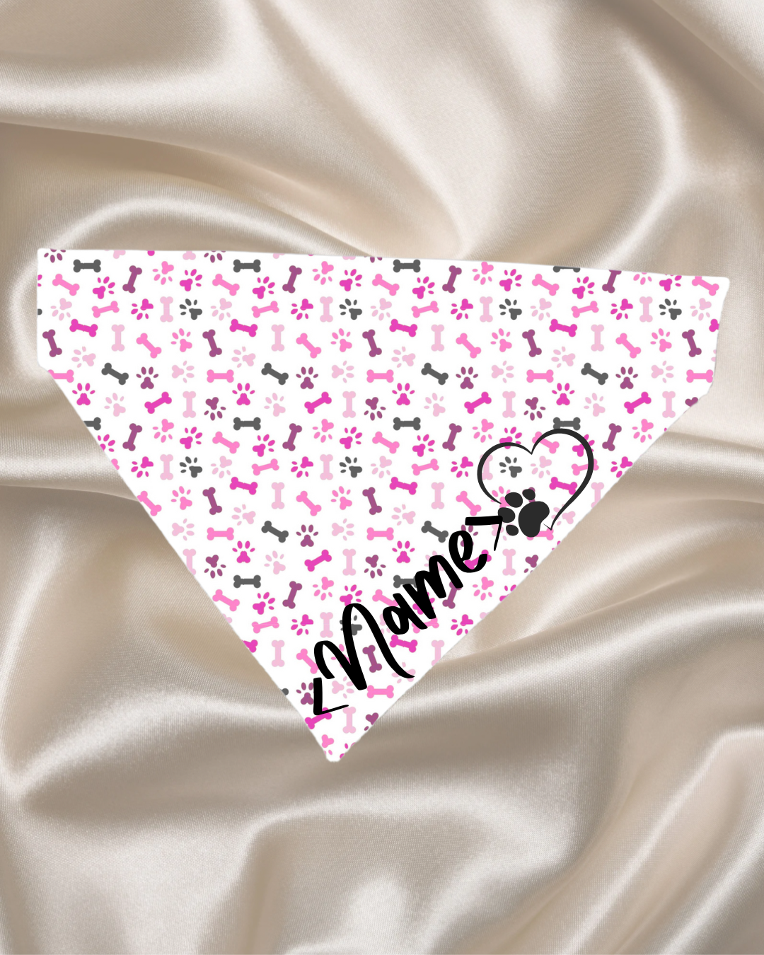 Personalised Pink Paw & Bone Bandana