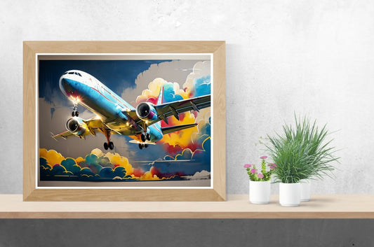 Airplane Background Landscape Print