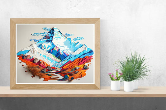 Mountain Neutral Background Landscape Print