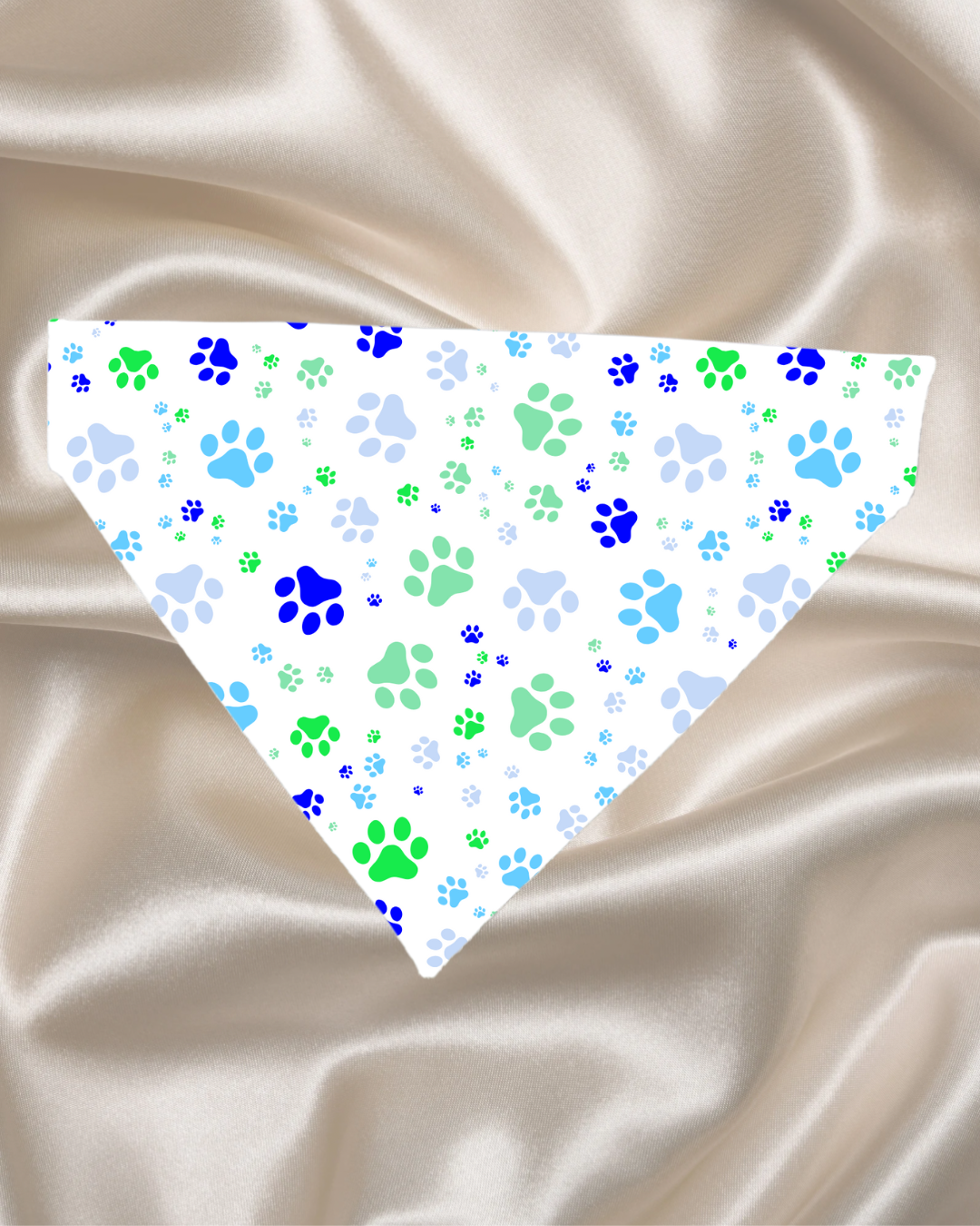 Blue & Green Paw Bandana
