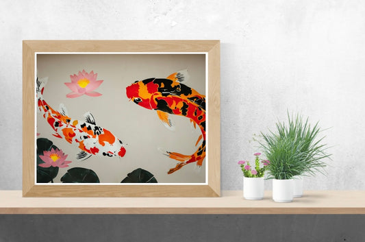 Koi Neutral Landscape Print