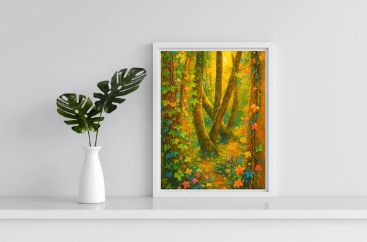 Colourful Woodland Portrait Print