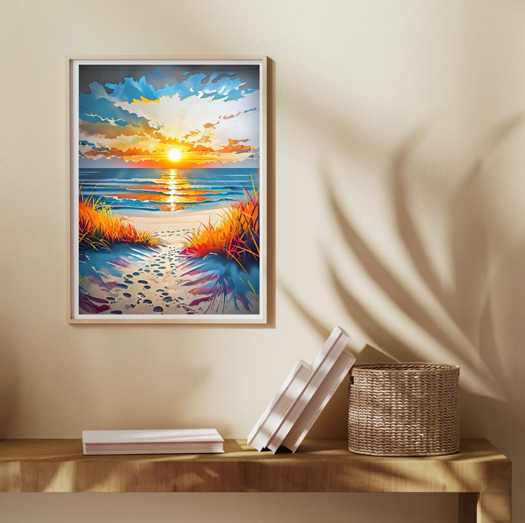 Sunset Beach Portrait Print