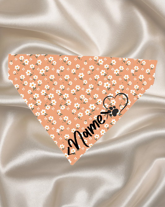 Personalised Orange Daisy Bandana