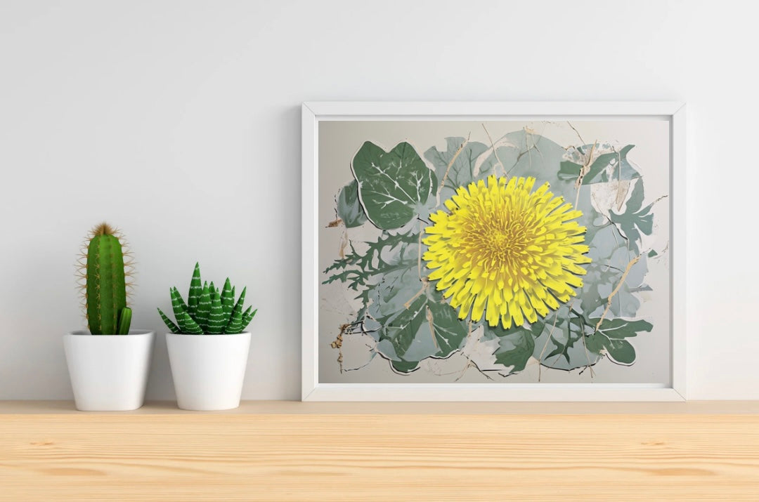Dandelion Neutral Background Landscape Print
