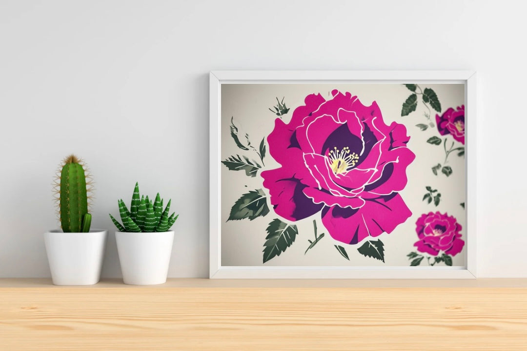 Peony Neutral Background Landscape Print