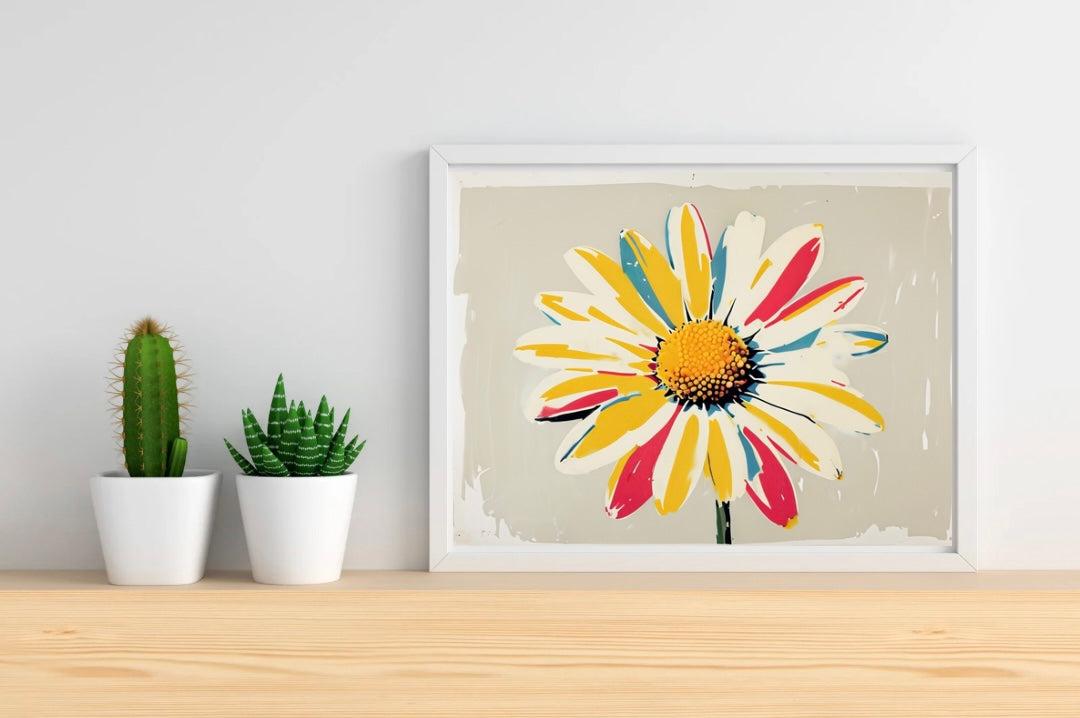 Daisy Neutral Background Landscape Print