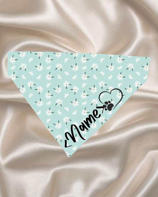Personalised Green Daisy Petal Bandana