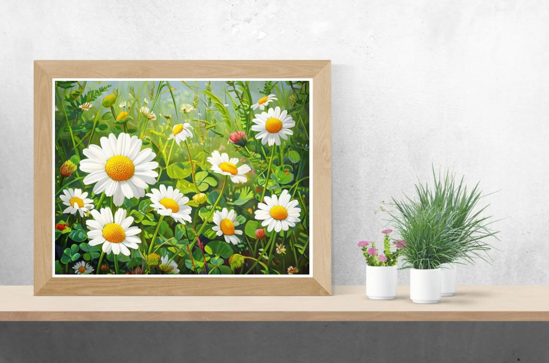 Daisy Field Landscape Print