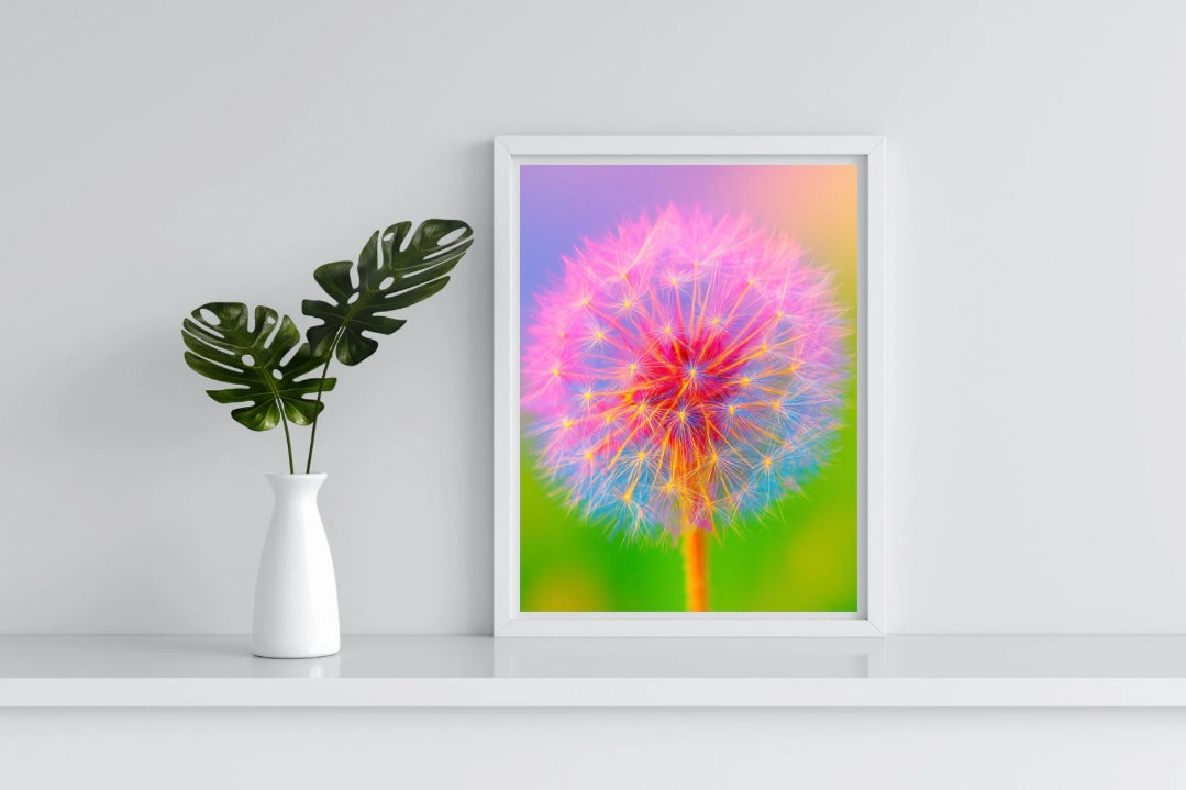 Bright Dandelion Portrait Print