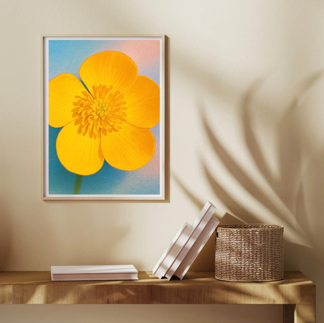 Yellow Flower Portrait Print