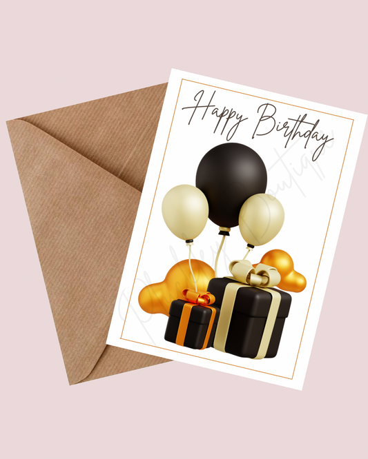 Presents Happy Birthday Card