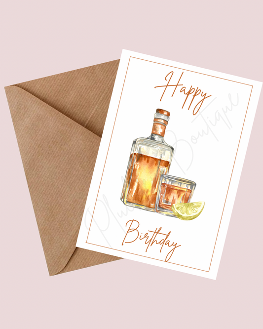 Whiskey Happy Birthday Card