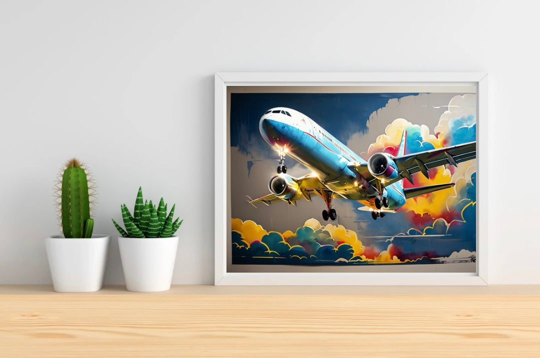 Airplane Background Landscape Print