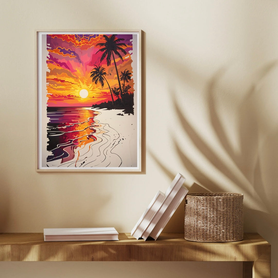 Paradise Sunset Portrait Print