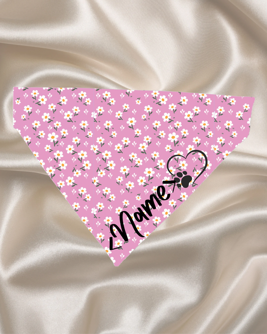 Personalised Pink Daisy Bandana