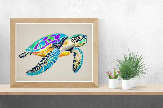 Turtle Neutral Landscape Print