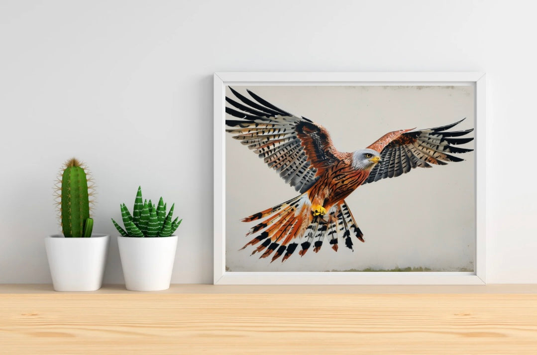Bird of Prey Neutral Background Landscape Print