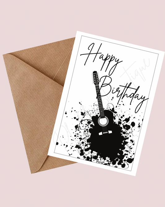 Guitar Happy Birthday Card
