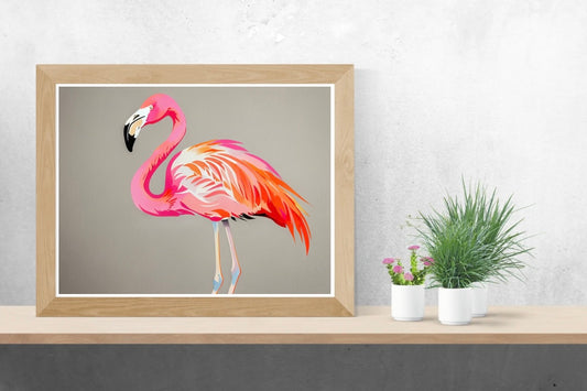 Flamingo Landscape Print