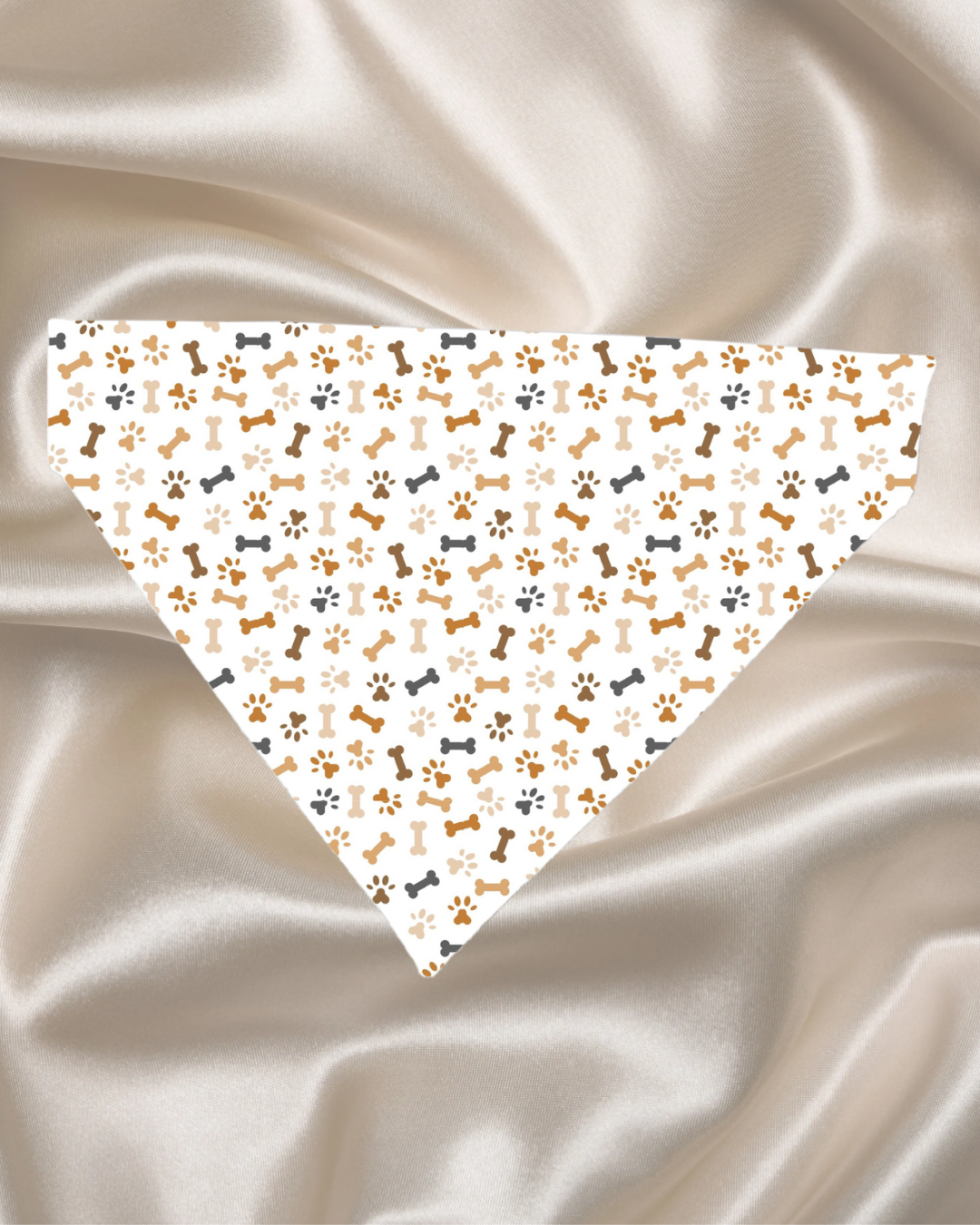 Beige Paw & Bone Bandana