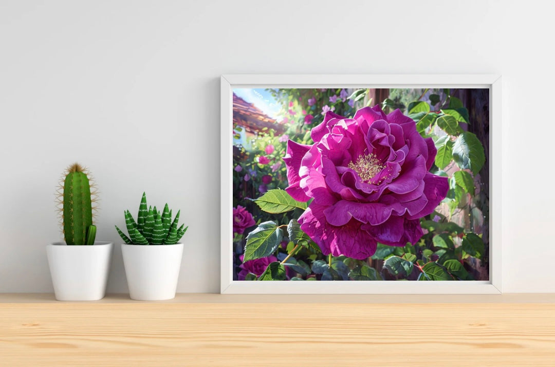 Purple Flower Garden Landscape Print