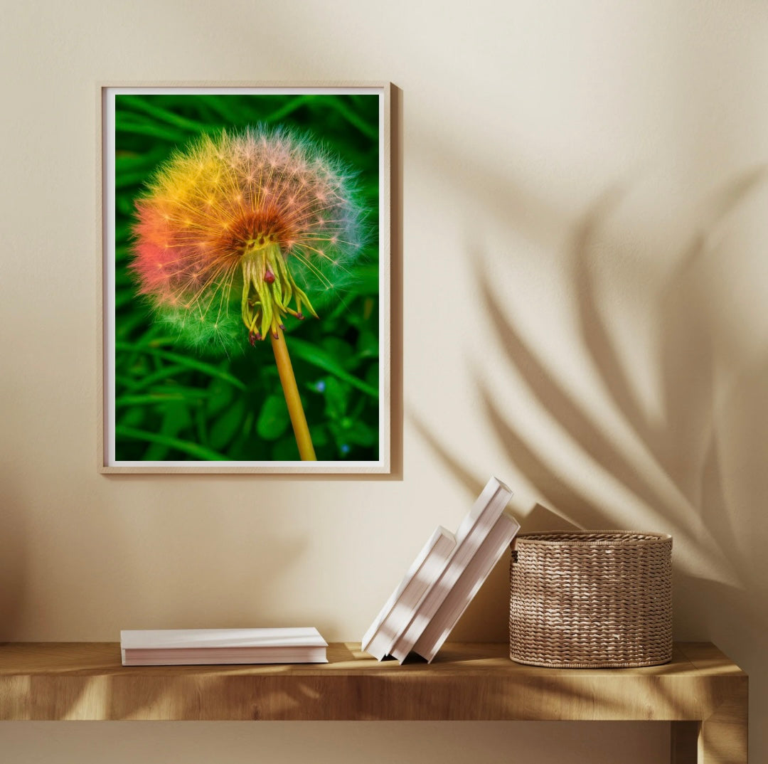 Rainbow Dandelion Portrait Print