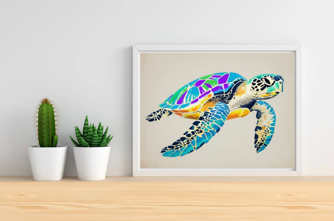 Turtle Neutral Landscape Print