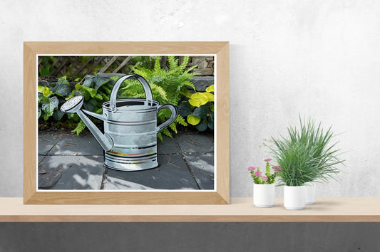Watering Can Neutral Background Landscape Print
