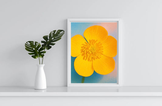 Yellow Flower Portrait Print