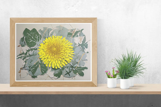 Dandelion Neutral Background Landscape Print