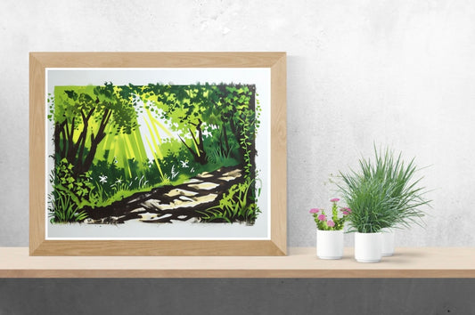 Woodland Background Landscape Print