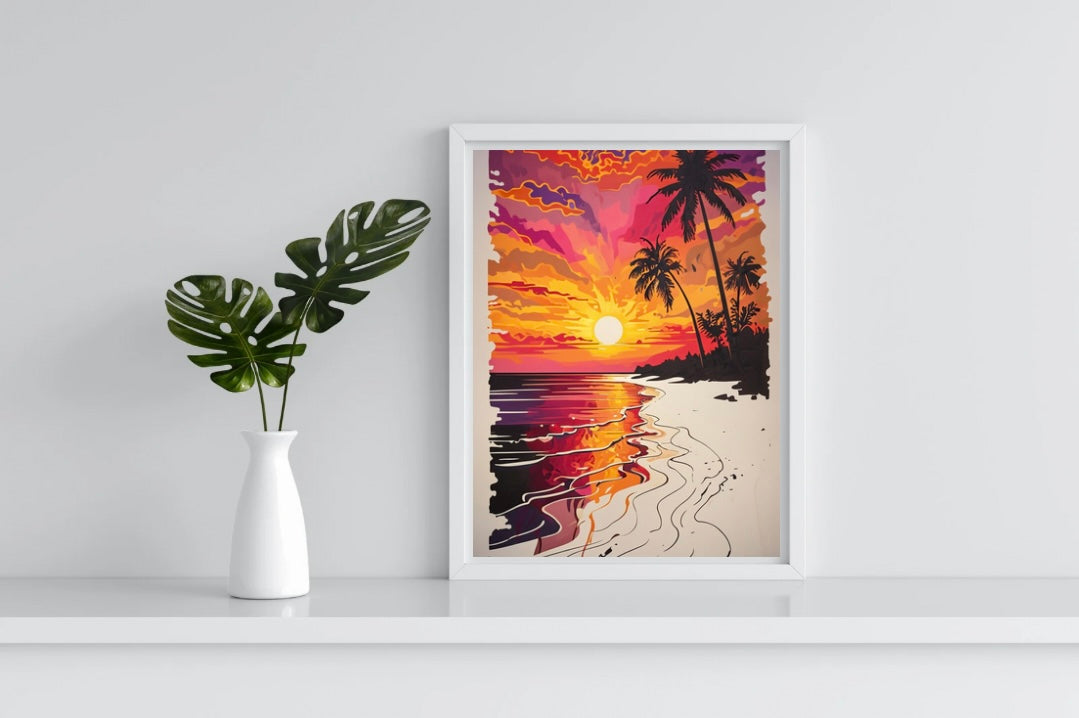 Paradise Sunset Portrait Print