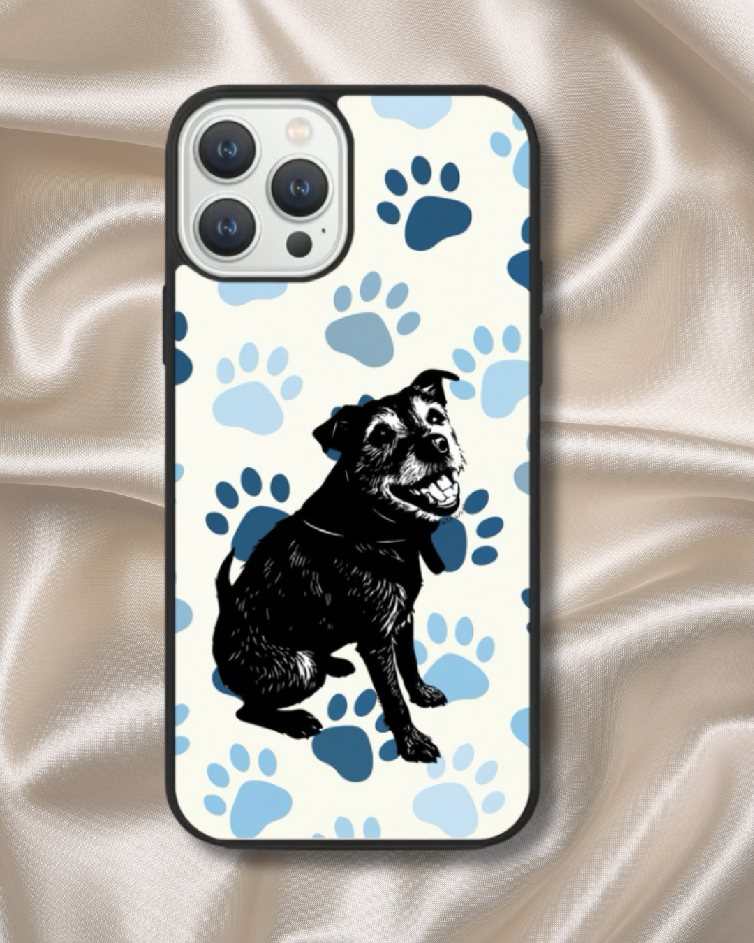 Stencil Blue Paw iPhone Case