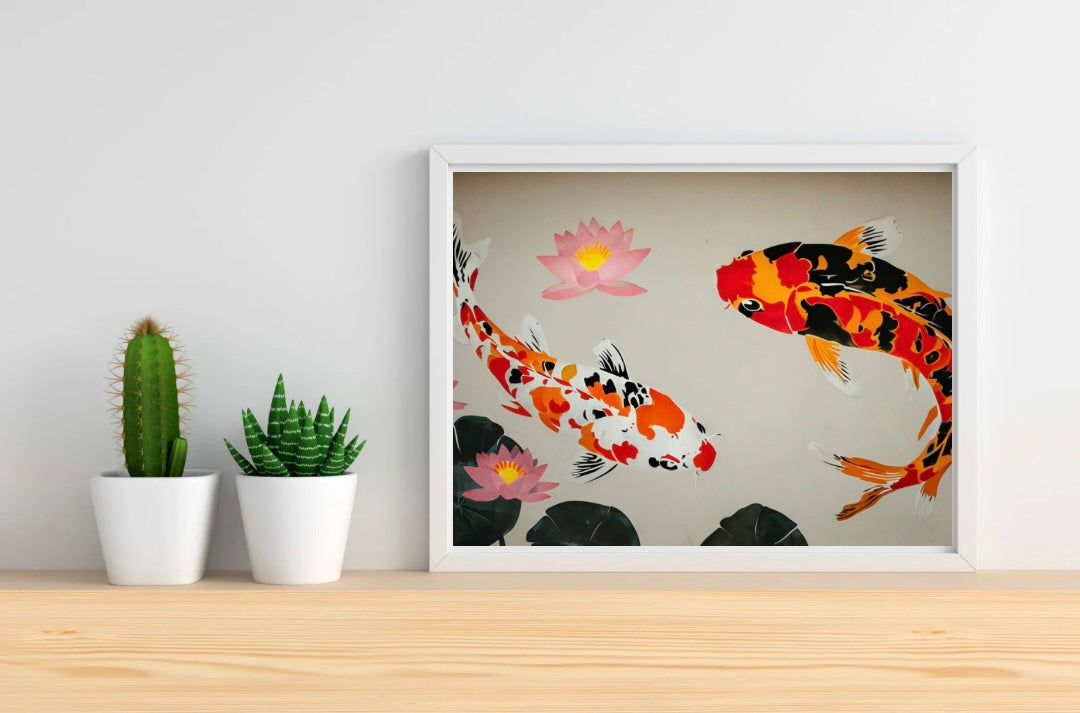 Koi Neutral Landscape Print