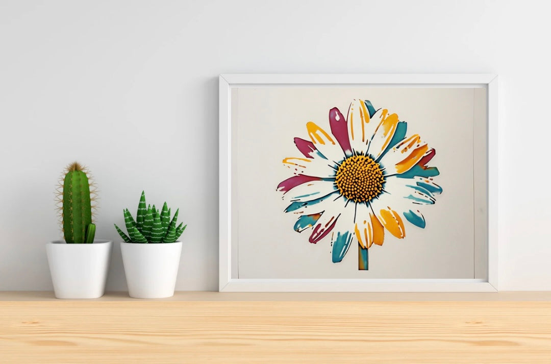 Daisy Neutral Background Landscape Print