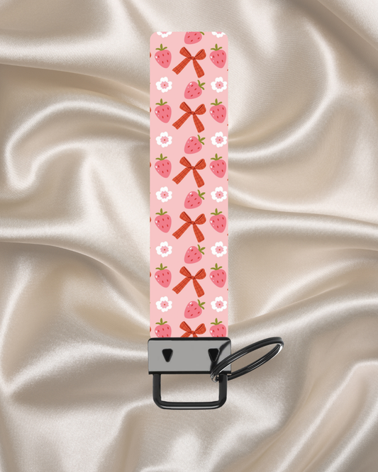 Strawberries & Coquette Wristlet